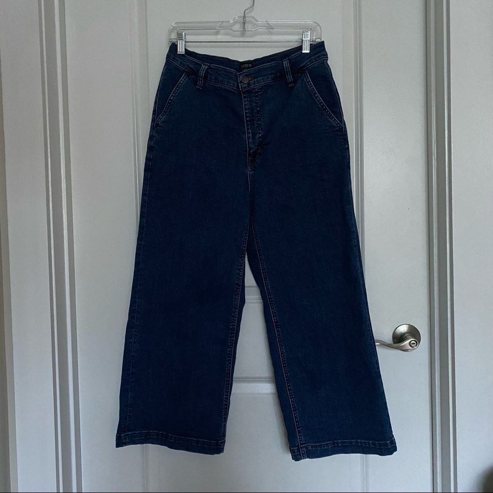 J. Crew Wide Leg Cropped Jeans, Size 30